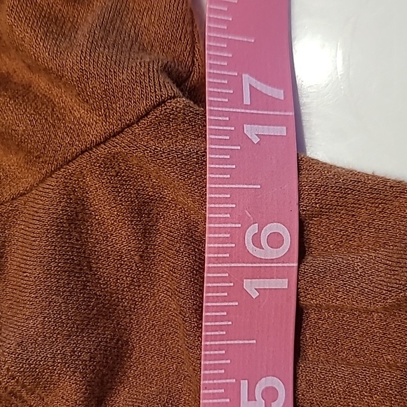 Free People V Neck Front Tie Top Rust Long Sleeve Small - Picture 8 of 10